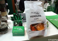 Vegetable chips (sweet potato, carrot, taro, pumpkin and green beans) represent the novelty brought to the fair by the Del Prete company. "Crunchy, sweet and irresistibly good!"