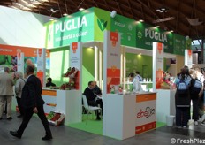 The Regione Puglia stand kissed by the sun.