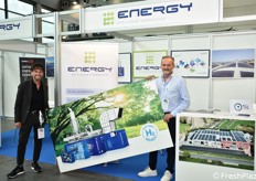 Energy Tech System is a San Marino-based company specializing in energy efficiency for businesses. In the photo, the two founding partners Marco Mularoni and Marcello Fabbri show the panel of a gas machine that produces electrical energy. Bottom right, an aerial photograph of a photovoltaic plant realized for a facility. "In addition to energy efficiency, our solutions also allow economic savings, as they can be co-financed by public funds for ecological transition," explain the owners.