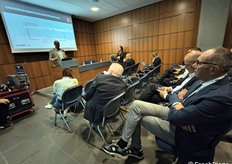 There was also an abundance of conferences at the fair. Here we see Paolo Merci of Veronamercato sitting in on a conference dedicated to the computerisation of wholesale markets.